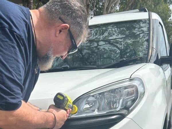 Dean from Vision Headlight Restoration restores crazed headlights to their former glory in Cairns
