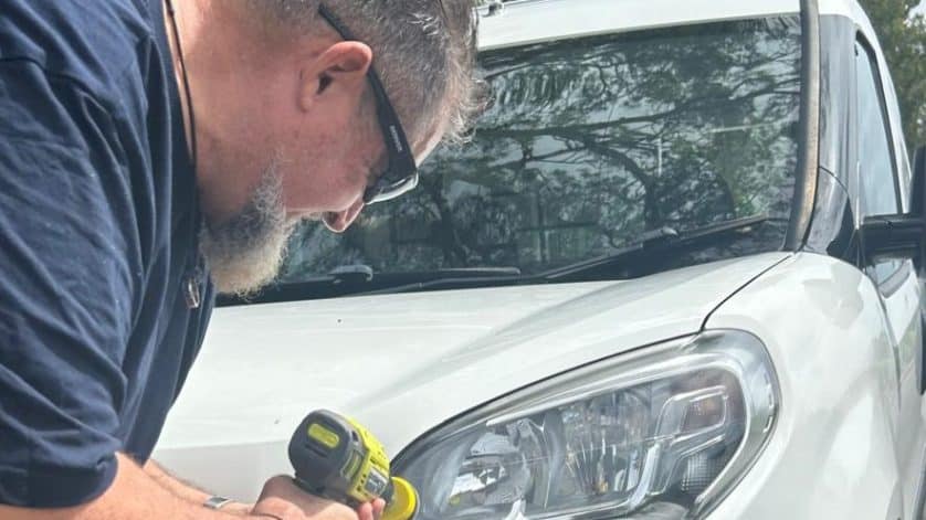 Dean from Vision Headlight Restoration restores crazed headlights to their former glory in Cairns