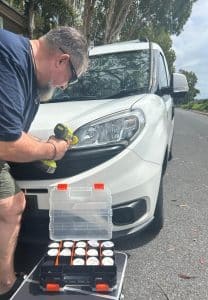 Dean from Vision Headlight Restoration restores crazed headlights to their former glory in Cairns
