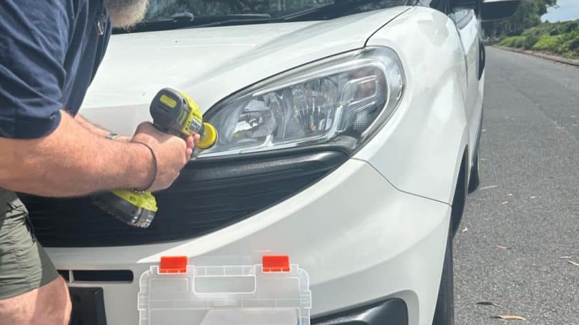 Dean from Vision Headlight Restoration restores crazed headlights to their former glory in Cairns
